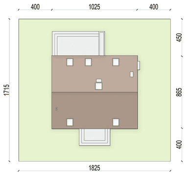 Rzut usytuowania domu jednorodzinnego Unica na działce