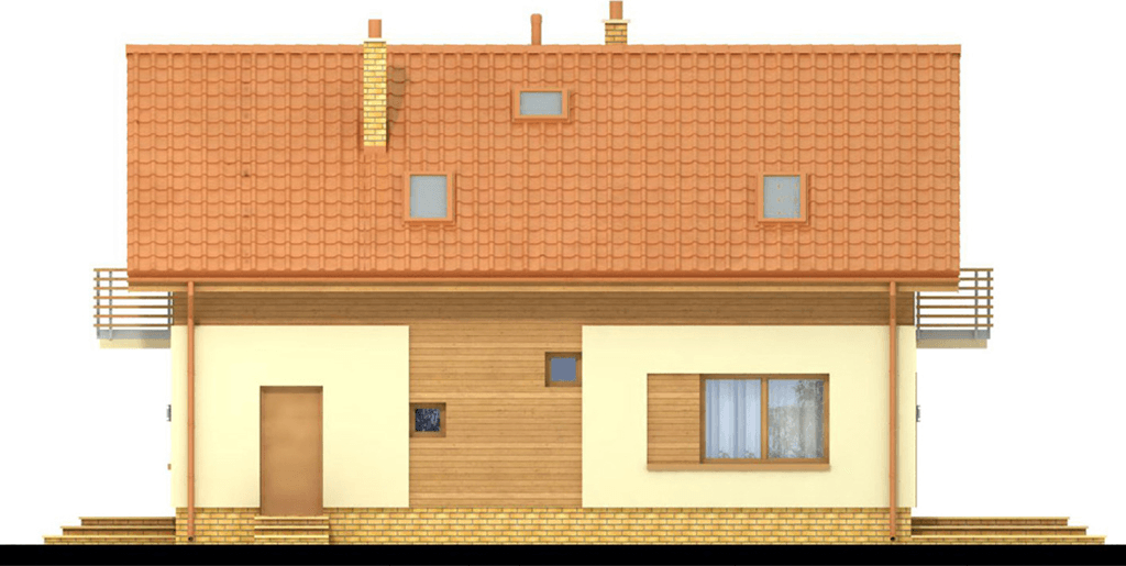 Elewacja tylna domu jednorodzinnego Wanilia