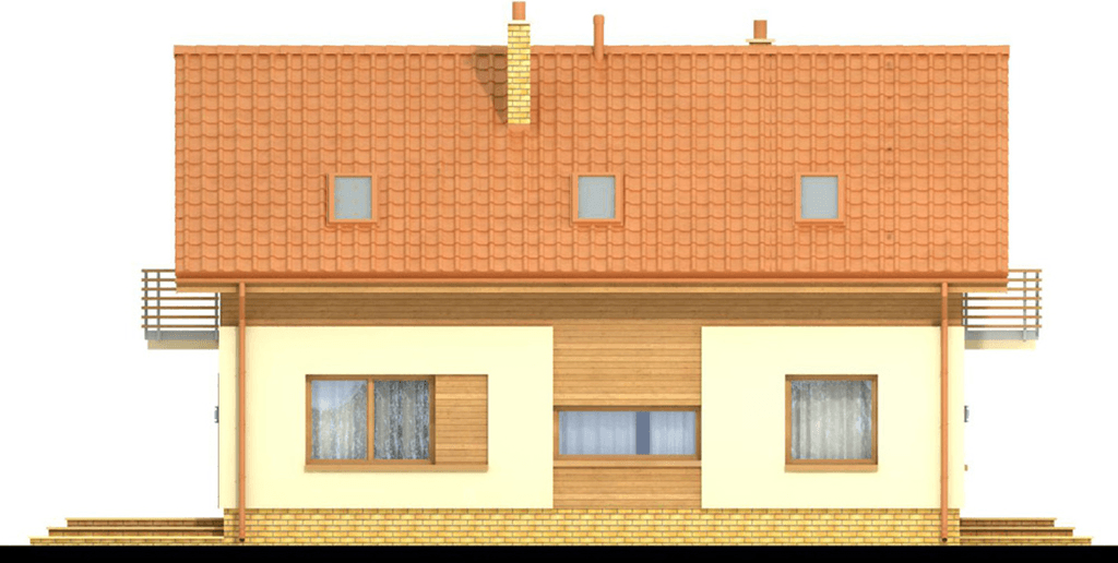 Elewacja lewa domu jednorodzinnego Wanilia