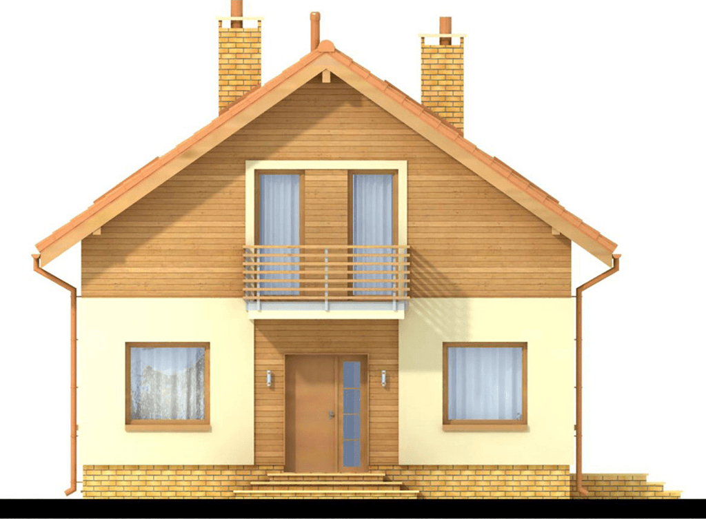 Elewacja frontowa domu jednorodzinnego Wanilia