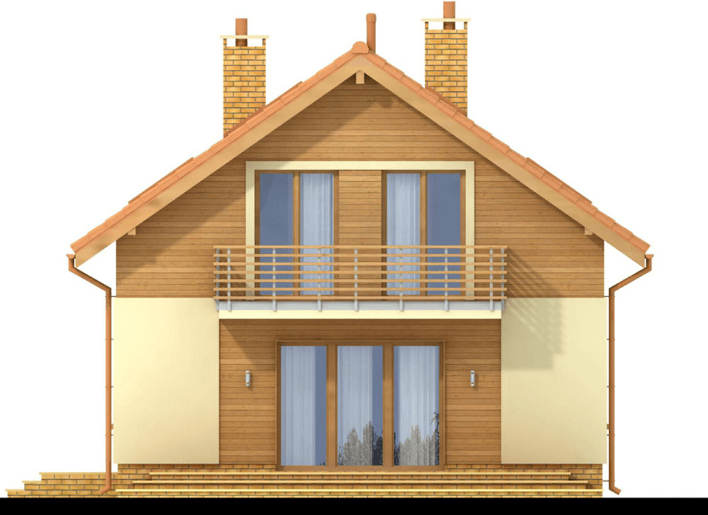Elewacja prawa domu jednorodzinnego Wanilia