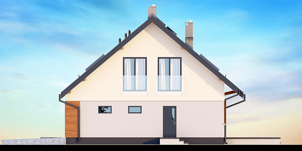 Elewacja boczna domu jednorodzinnego Darlena