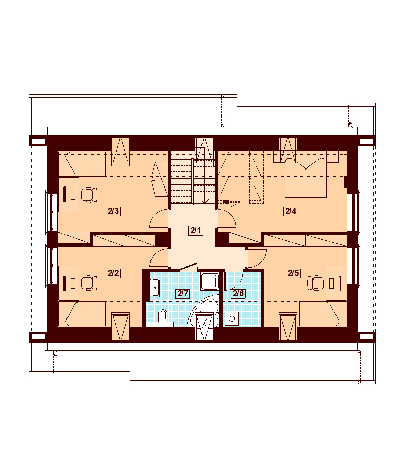 Rzut poddasza domu jednorodzinnego Darlena