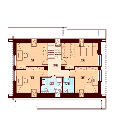 Rzut poddasza domu jednorodzinnego Darlena