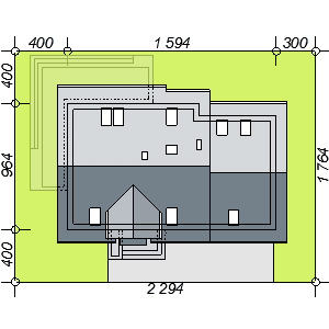 Usytuowanie domu Alandra 2M na działce