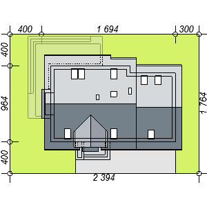 Usytuowanie domu Alandra 2M z wykuszem na działce