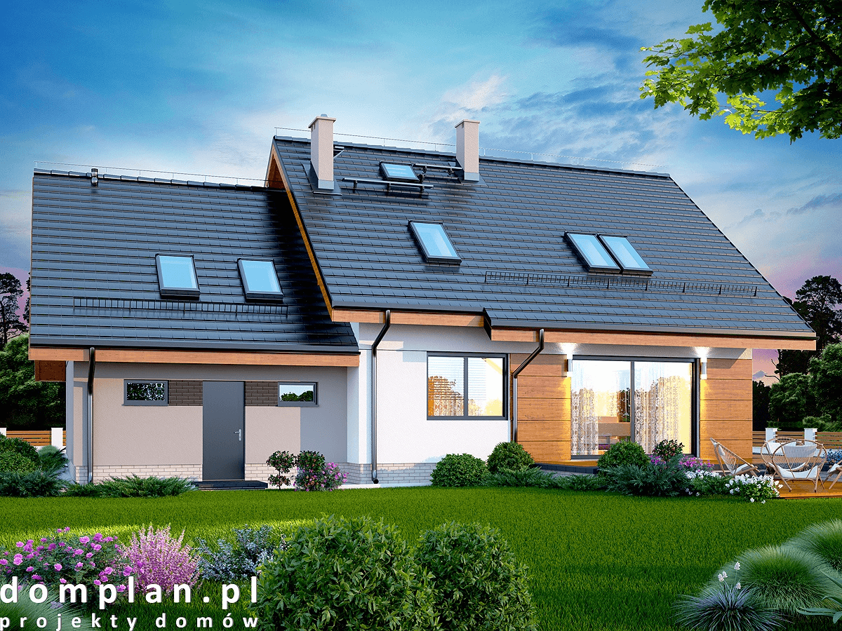 Wizualizacja domu jednorodzinnego Alandra 2M z wykuszem