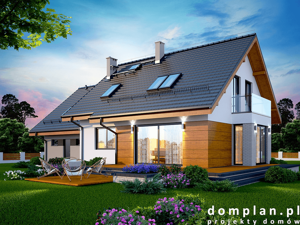 Wizualizacja domu jednorodzinnego Alandra 2M z wykuszem