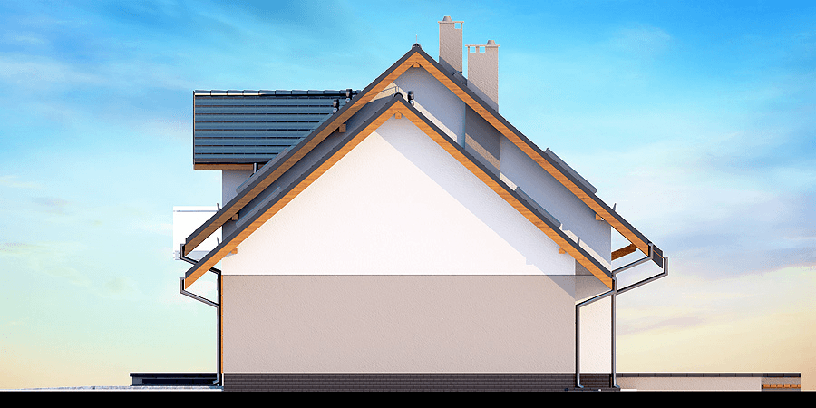 Elewacja boczna domu jednorodzinnego Alandra