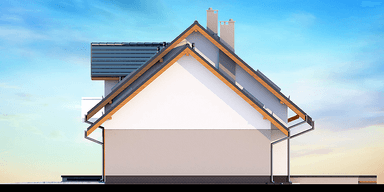 Elewacja boczna domu jednorodzinnego Alandra