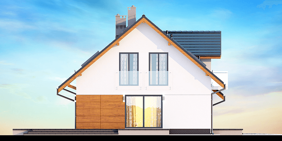 Elewacja boczna domu jednorodzinnego Alandra
