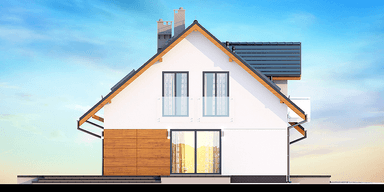 Elewacja boczna domu jednorodzinnego Alandra