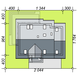 Usytuowanie domu jednorodzinnego Alandra na działce