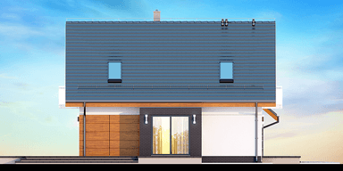 Elewacja boczna domu jednorodzinnego Alion 2M z wykuszem