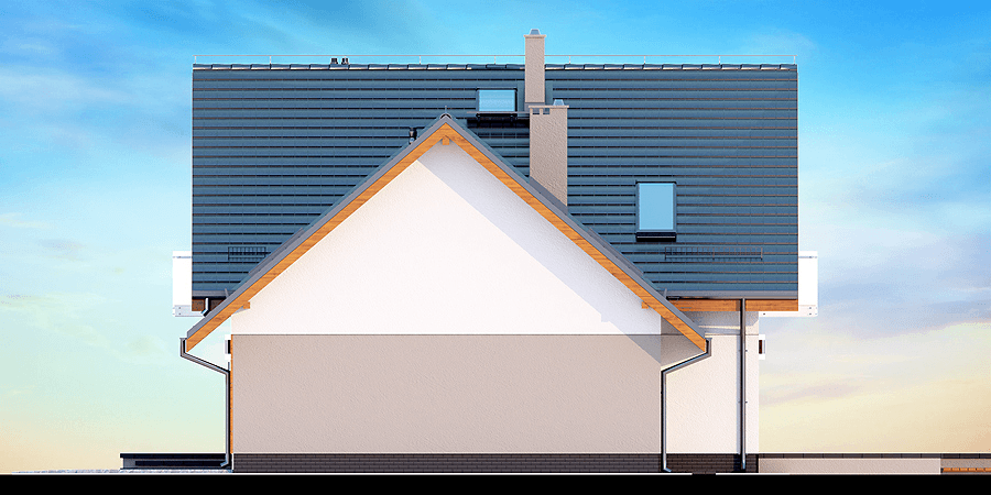 Elewacja boczna domu jednorodzinnego Alion 2M z wykuszem