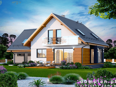 Wizualizacja domu jednorodzinnego Alion 2M z wykuszem