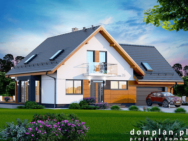 Wizualizacja domu jednorodzinnego Alion 2M z wykuszem