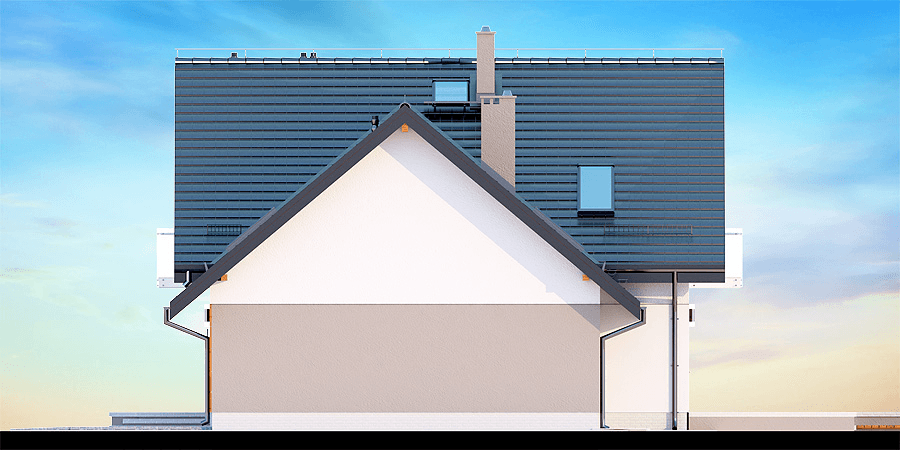 Elewacja boczna domu jednorodzinnego Alion