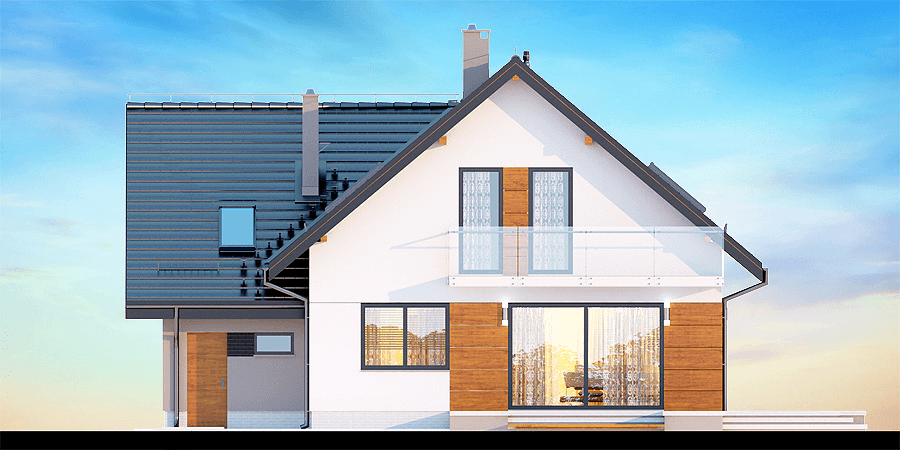 Elewacja ogrodowa dom jednorodzinnego Alion