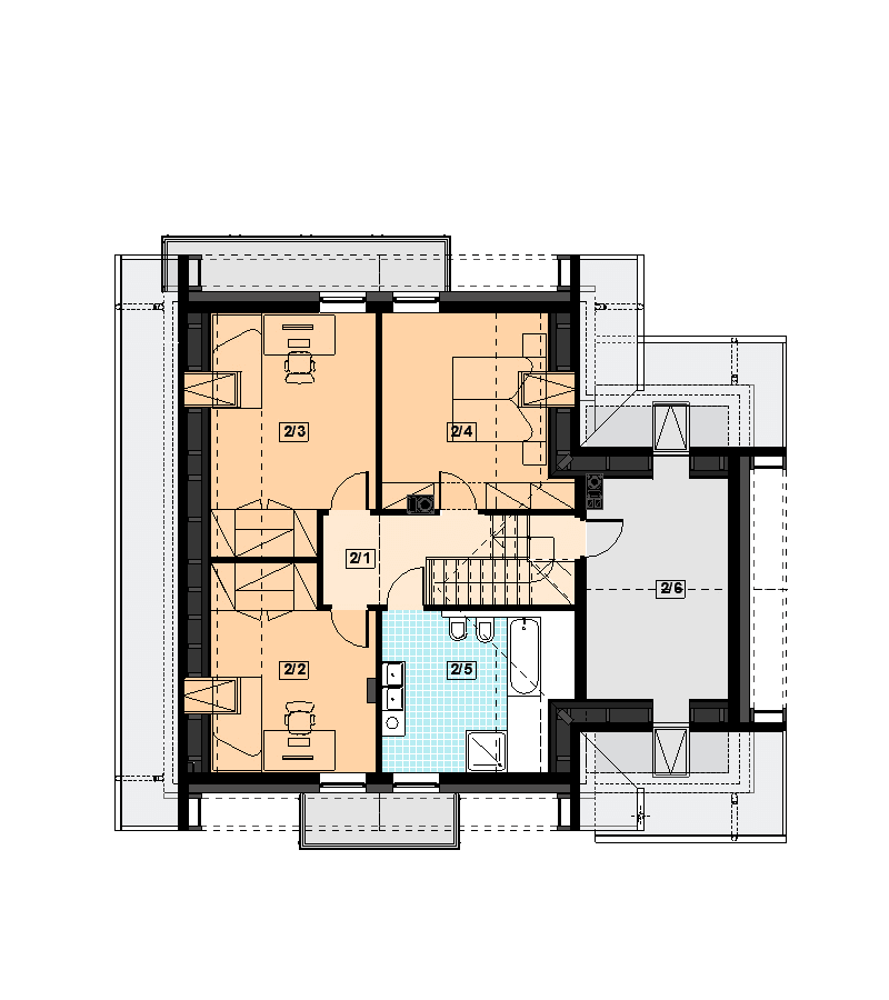 Rzut poddasza domu jednorodzinnego Alion