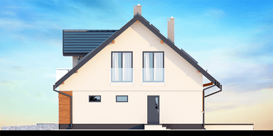 Elewacja boczna domu jednorodzinnego Amorina