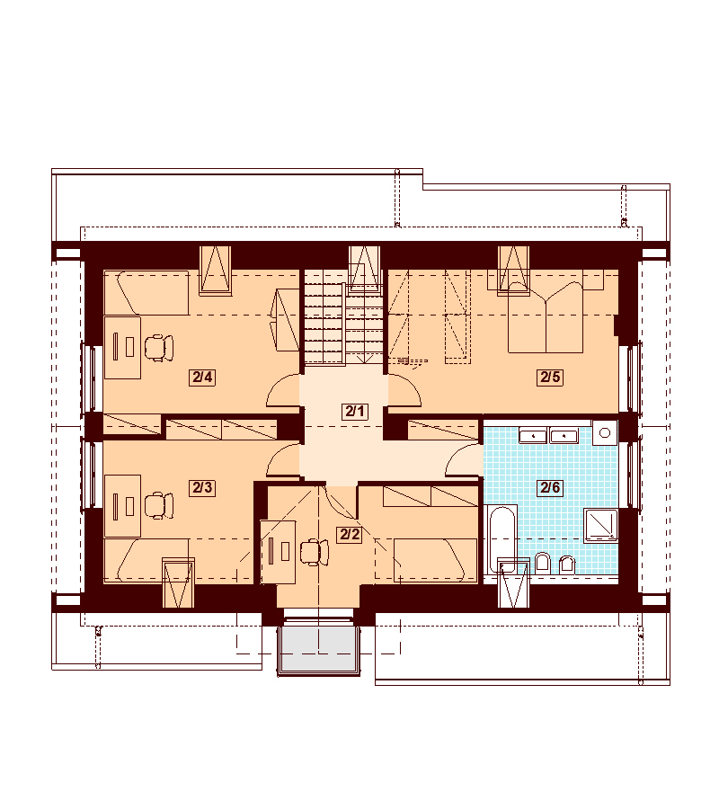 Rzut parteru domu jednorodzinnego Amorina