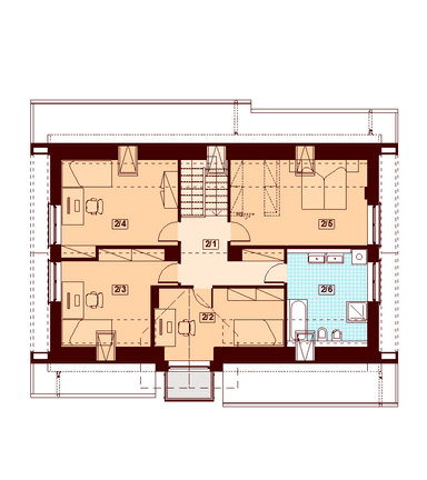 Rzut parteru domu jednorodzinnego Amorina