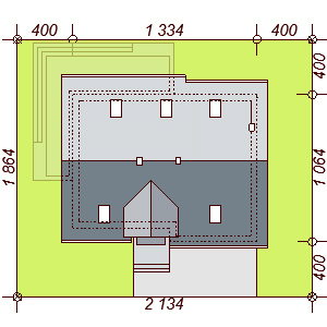 Usytuowanie domu  Amorina na działce