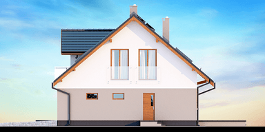 Elewacja boczna domu Amorina z wykuszem