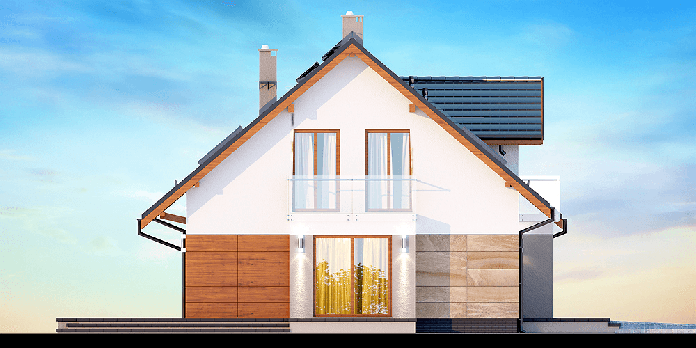 Elewacja boczna domu Amorina z wykuszem