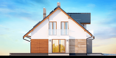 Elewacja boczna domu Amorina z wykuszem