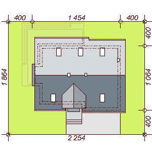 Usytuowanie domu Amorina z wykuszem na działce