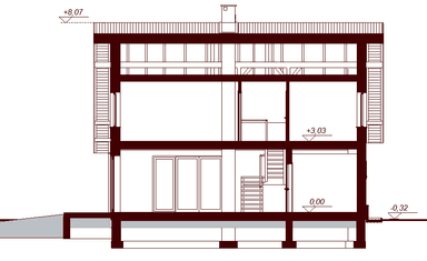 Przekrój projektu domu Armanda