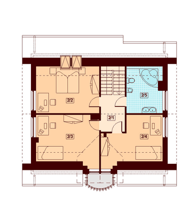 Rzut poddasza domu jednorodzinneg Armanda