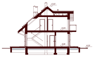 Przekrój projektu domu Armanda XS