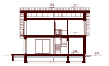 Przekrój projektu domu Armanda XS