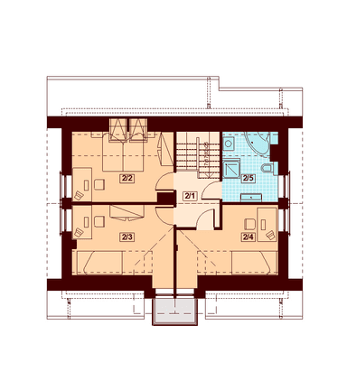 Rzut poddasza domu jednorodzinnego Armanda XS