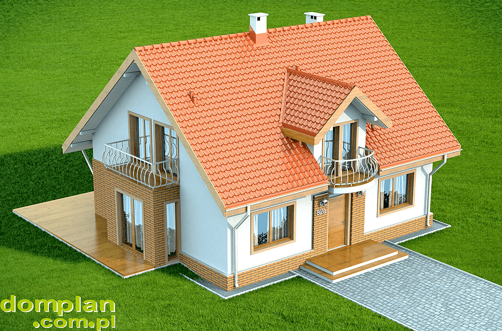 Wizualizacja domu jednorodzinnego Belinda (Armanda z wykuszem)