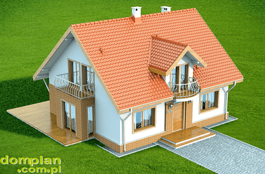 Wizualizacja domu jednorodzinnego Belinda (Armanda z wykuszem)