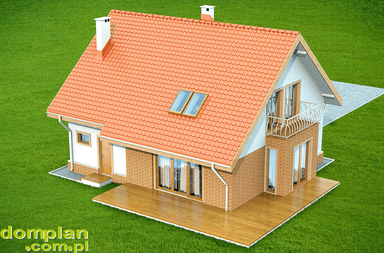 Wizualizacja domu jednorodzinnego Belinda (Armanda z wykuszem)