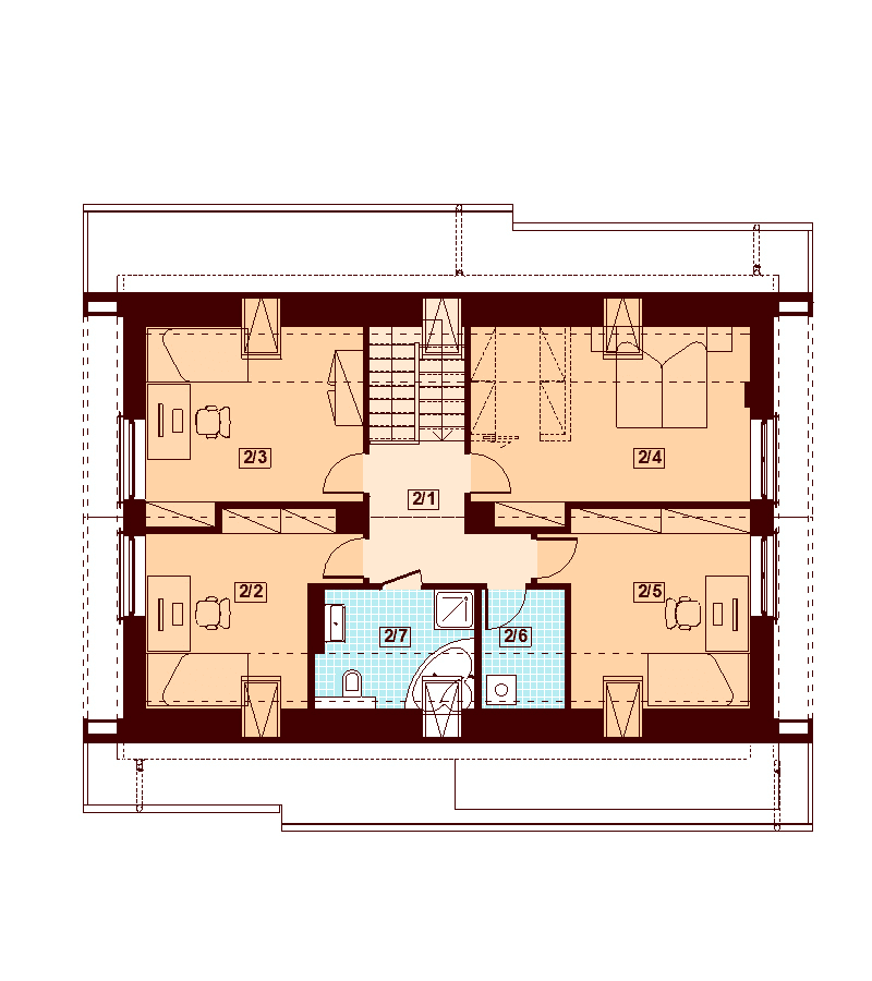Rzut poddasza domu jednorodzinnego Darlena mała