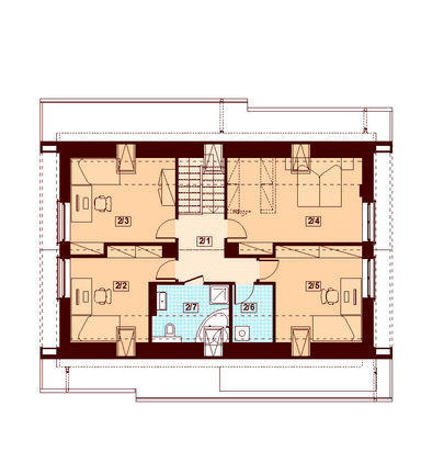 Rzut poddasza domu jednorodzinnego Darlena mała