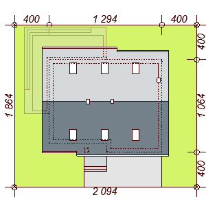 Usytuowanie domu Darlena mała na działce