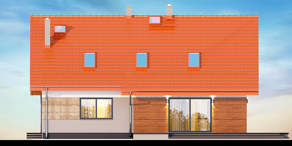 Elewacja ogrodowa domu Darlena XL