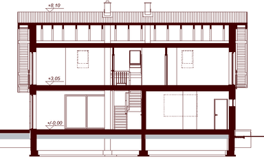 Przekrój projektu domu Darlena XL
