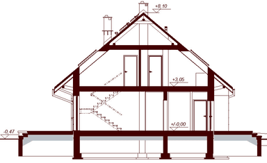 Przekrój projektu domu Darlena XL
