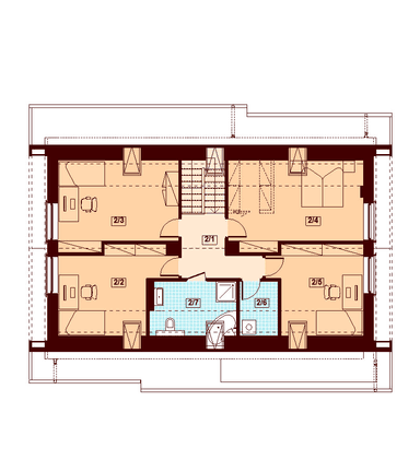 Rzut poddasza domu jednorodzinnego Darlena XL