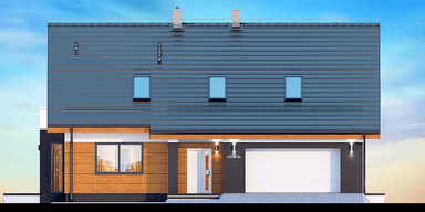 Elewacja frontowa domu Darlena XL z wykuszem