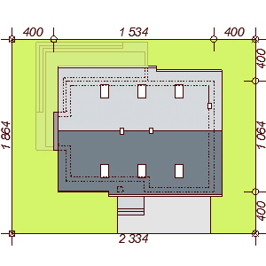 Usytuowanie domu  Darlena XL z wykuszem na działce
