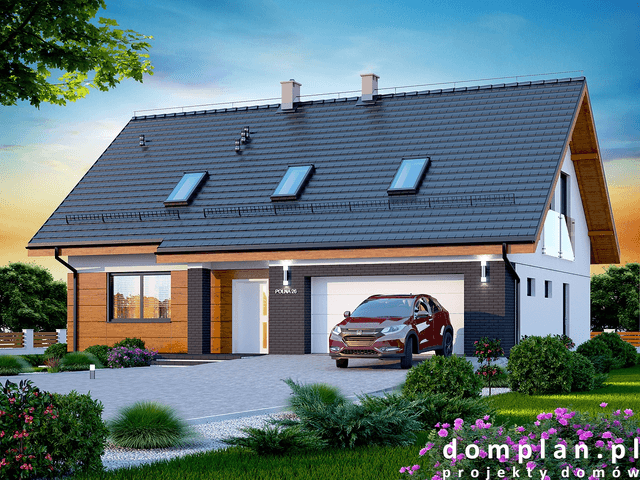 Wizualizacja domu jednorodzinnego Darlena XL z wykuszem